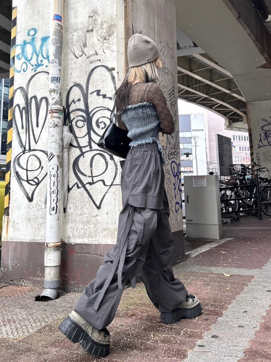 【Never mind the XU】strap cargo pants 2 (3color)