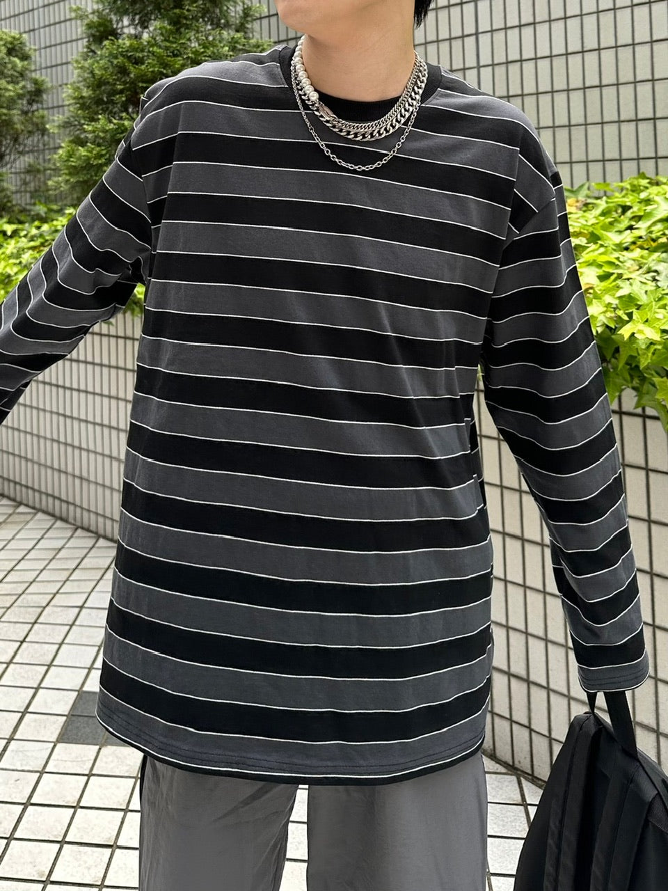 受注制【Chikashitsu +】border long sleeve (2color)