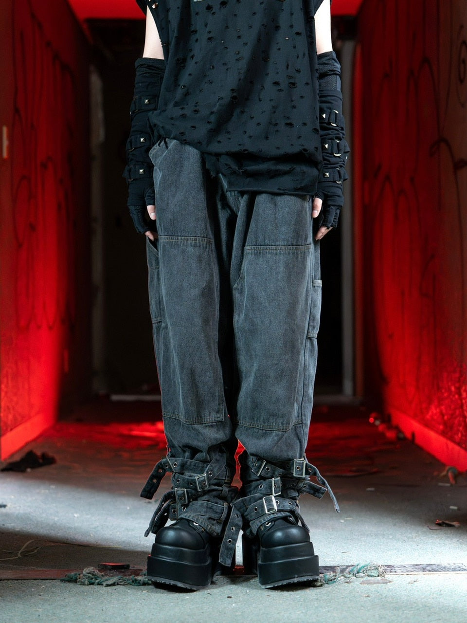 【Bizarre Maiden】belt denim pants