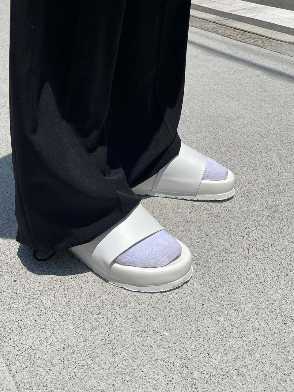 受注制【Chikashitsu +】volume sole leather sandal (2color)