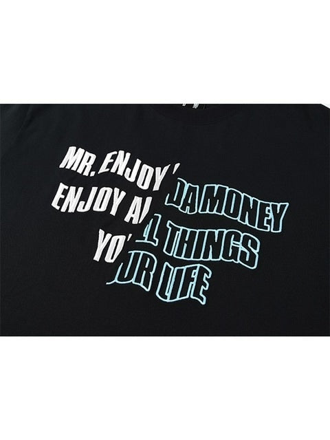 【MR. ENJOY DA MONEY】Cutting font short sleeves