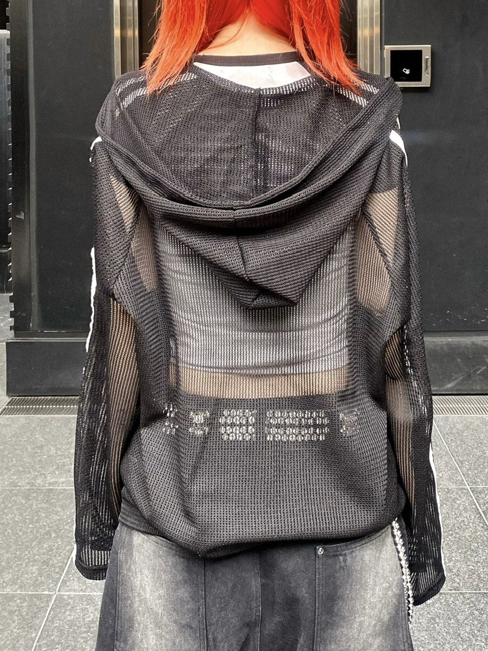 受注制【Never mind the XU】track mesh zip hoodie (2color)