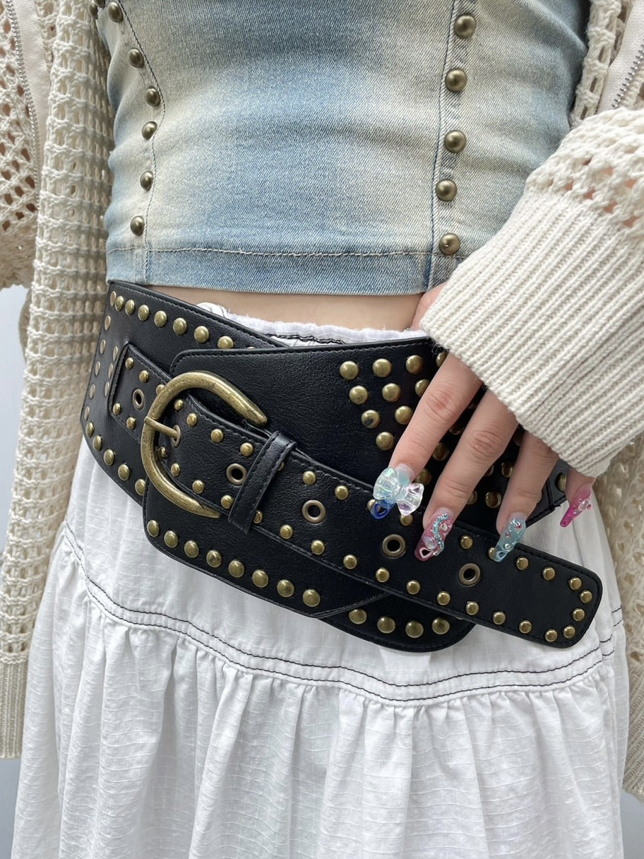 受注制【Never mind the XU】punching wide belt – PRESSING WEB SHOP