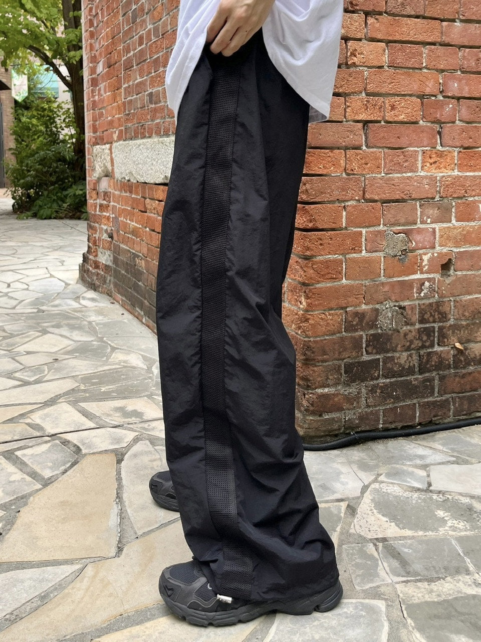 受注制【youll】mesh line wide pants (2color)