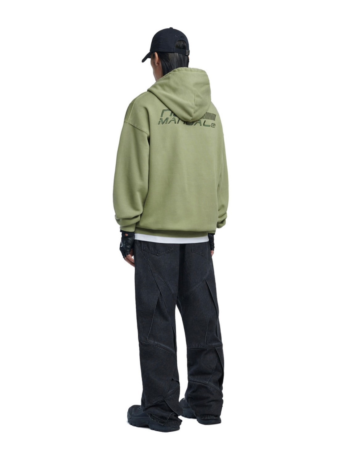 【NOMANUAL】OVERDYED SPEED LOGO HOODIE