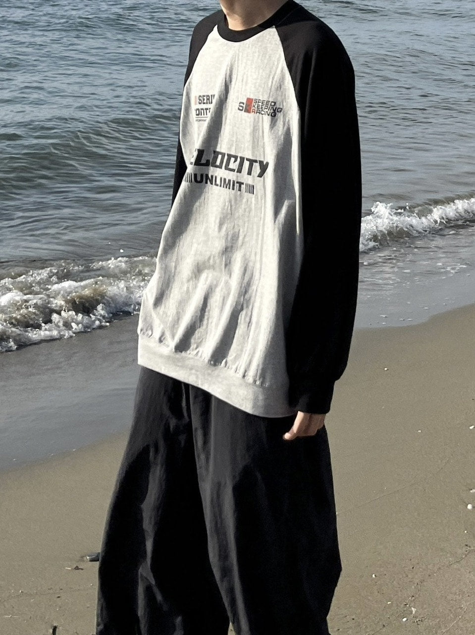 受注制【youll】velocity raglan long sleeve tee (2color)