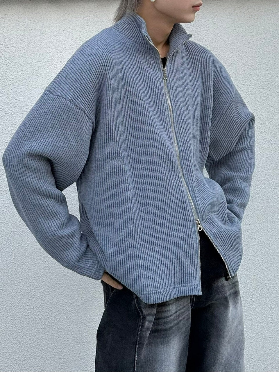 受注制【nmtc +】high neck knit cardigan (2color)