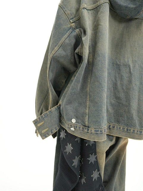 受注制【Never mind the XU】setup denim jacket (2color) / 【ネバーマインドザエックスユー】セットアップフードジップアップパーカーデニム長袖ジャケット
