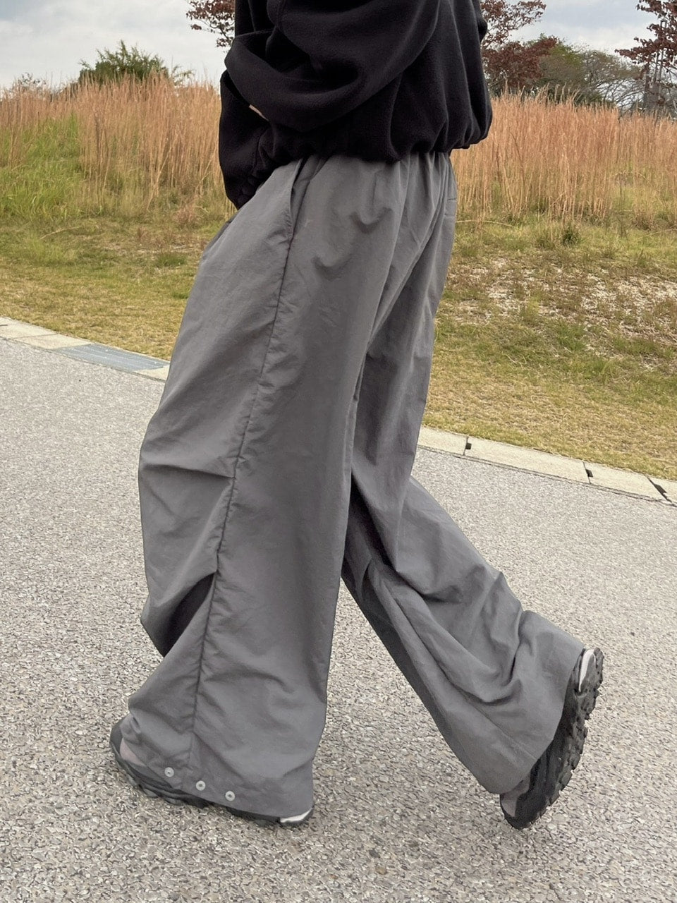 受注制【youll】snap button tuck wide pants (3color)