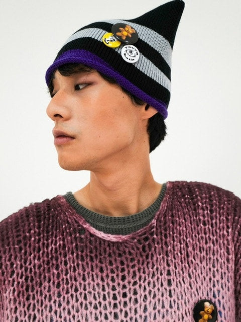 【YOUTHBATH】SQUARE STRIPE BEANIE