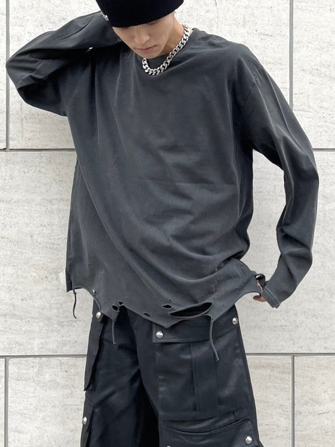 受注制【Never mind the XU】damage long sleeve 2 (2color)