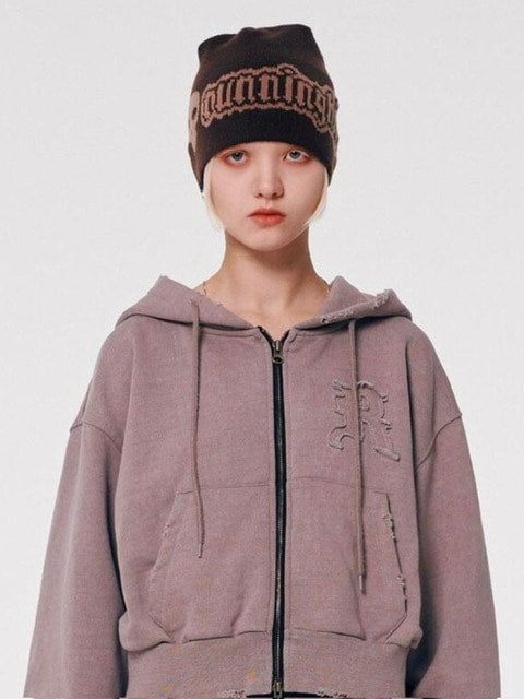 【runningHIGH】SKULL LOGO JACQUARD BEANIE