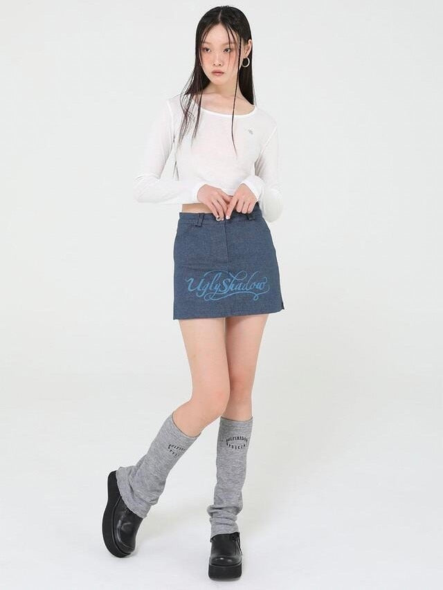 【Uglyshadow】90S DENIM PANTS SKIRT