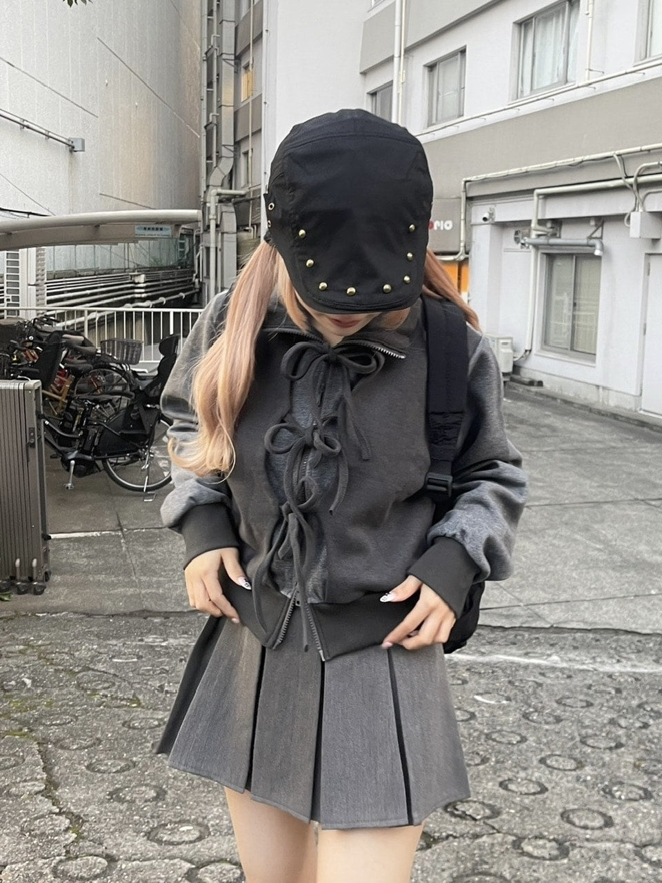 受注制【nmtc +】ribbon zip up jacket (2color) / 【エヌエムティーシープラス】リボンジップアップ長袖ジャケット