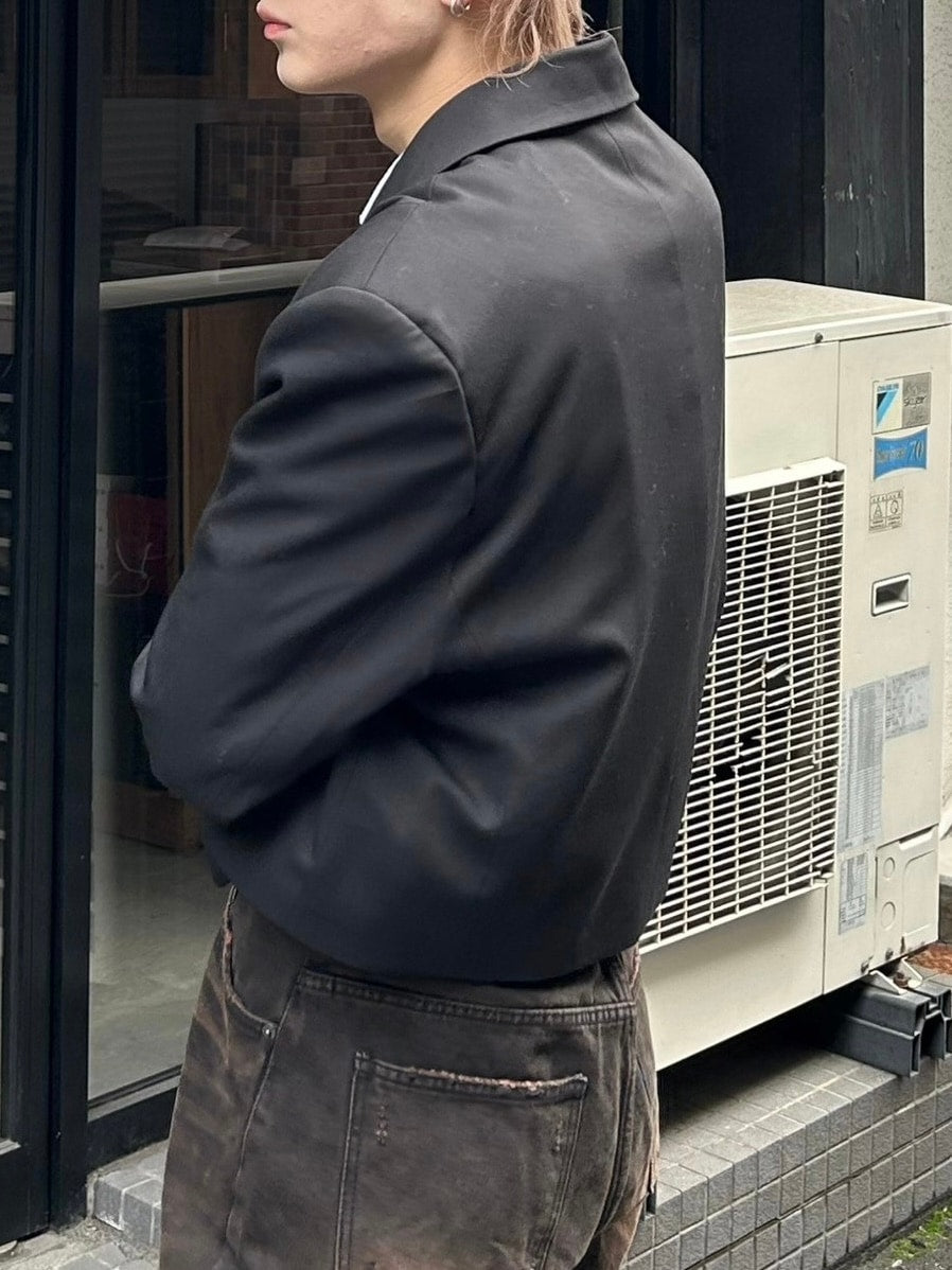 【Chikashitsu +】cropped single jacket (2color)