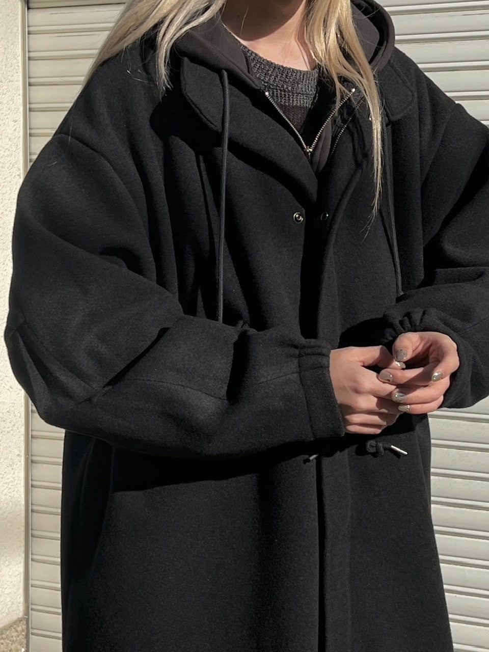 受注制【Chikashitsu +】high neck volume arm coat (2color)
