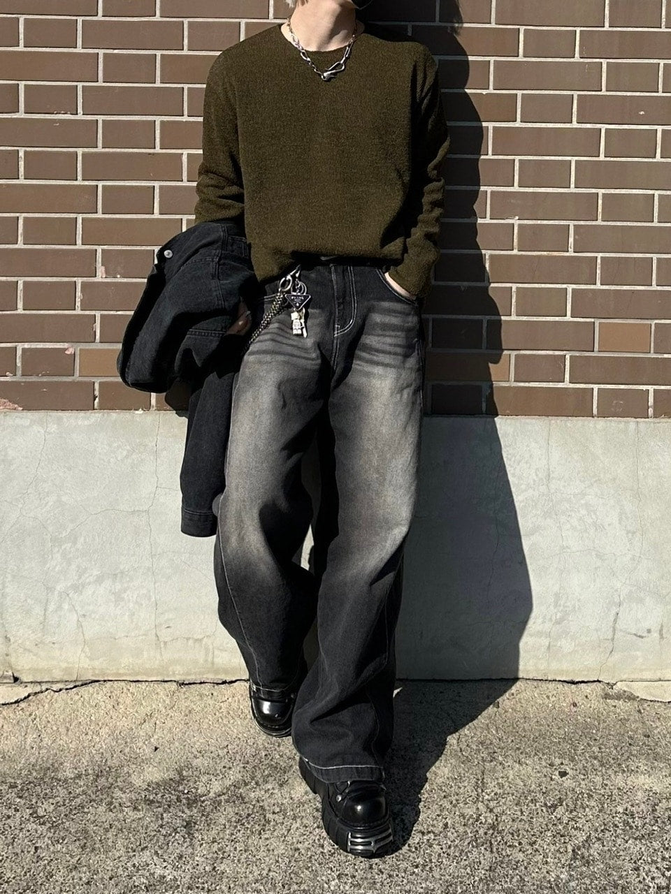 【Chikashitsu +】unisex over knit (4color) / 【チカシツプラス】ユニセックスオーバーサイズ長袖ニット