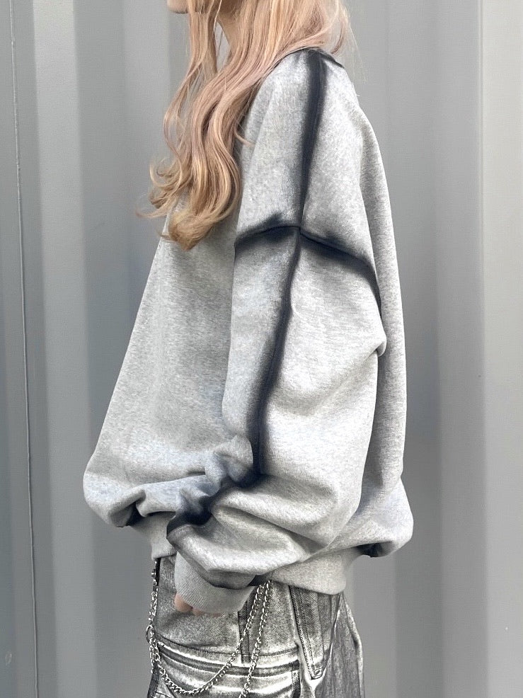 受注制【Never mind the XU】painted mtm (2color) / 【ネバーマインドザエックスユー】ペイントプリント長袖スウェット