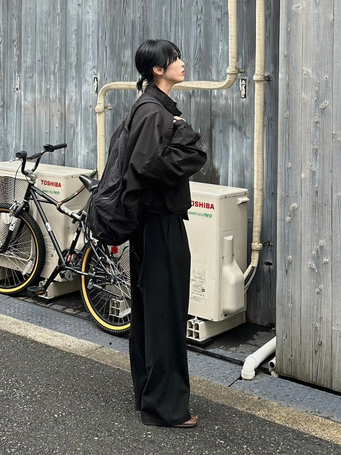 受注制【Chikashitsu +】pocket string backpack (2color) / 【チカシツプラス】ポケットストリングバッグパック