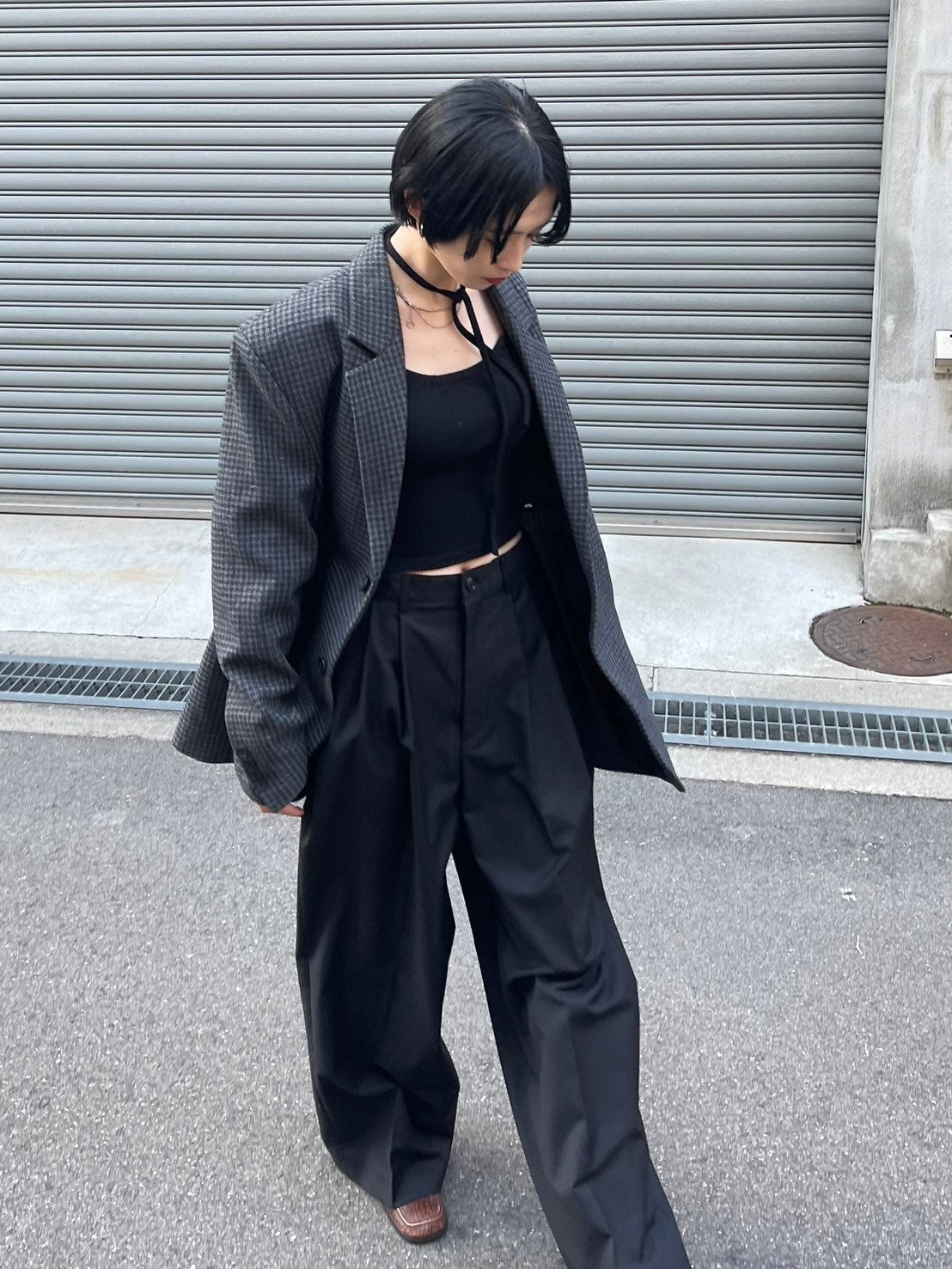 【Chikashitsu + LADIES】shirring cropped tops (3color)