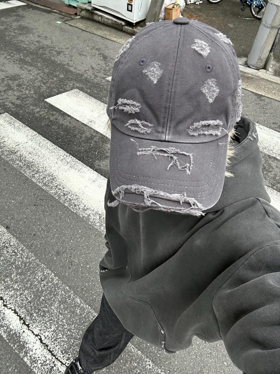 大阪店WEB限定受注制【Chikashitsu +】vintage damage cap (2color)