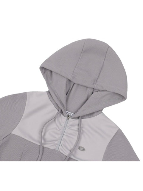 【FANCY CLUB】SOFT BASIC HALF ZIP-UP HOODIE