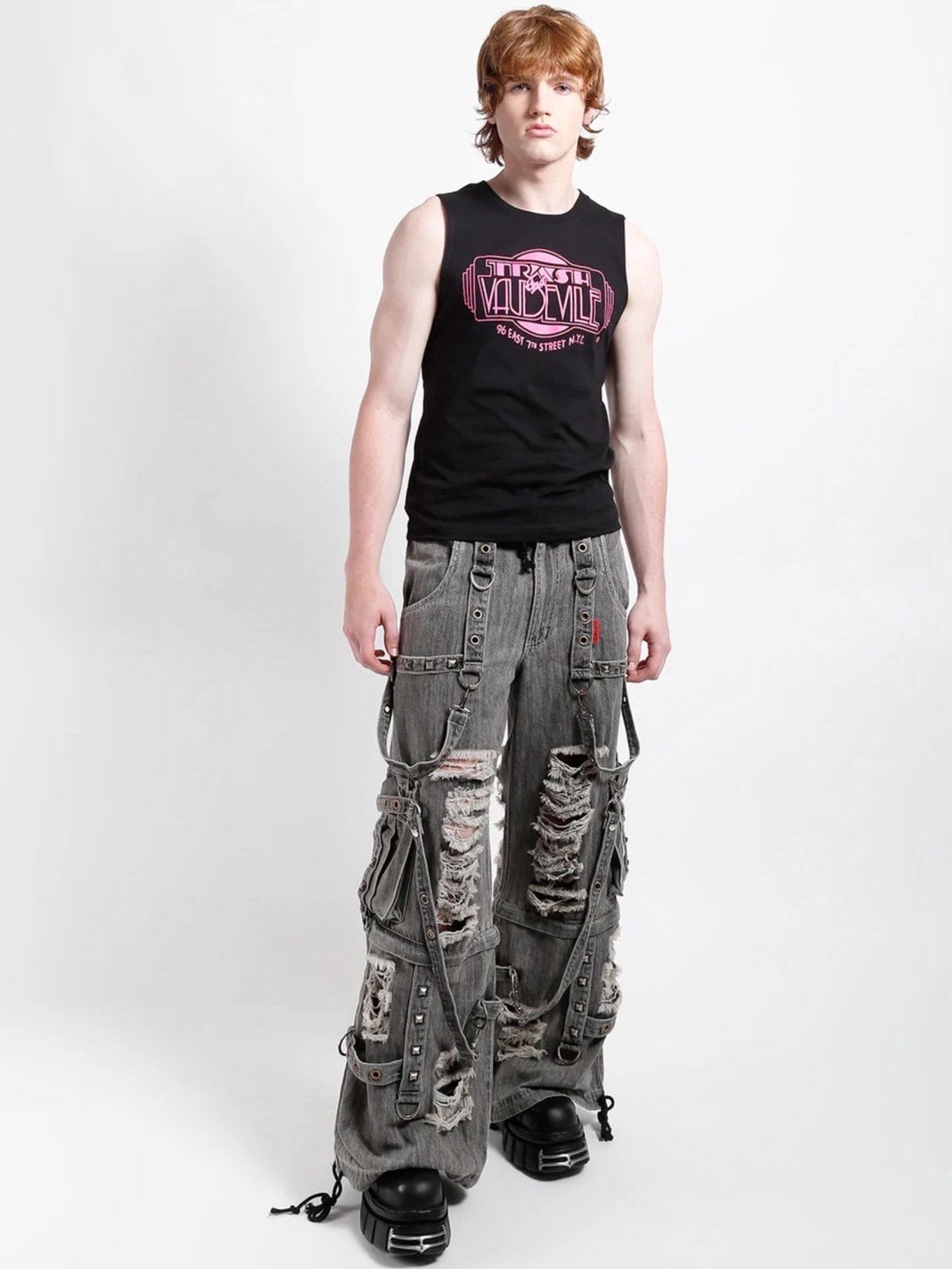 【TRIPP nyc】DENIM STRAP SHREDDER PANT[JM7117MR]