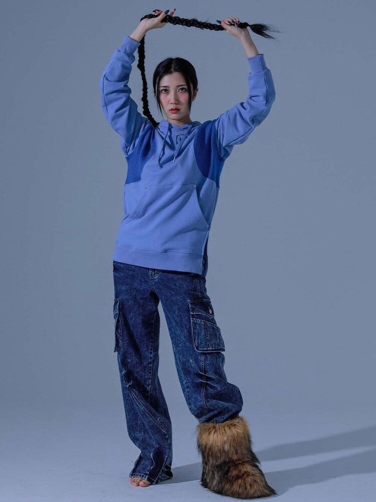 【DILETTANTISME】KNIT BLOCK HOOD T