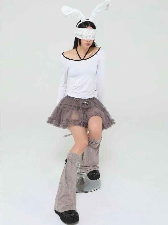 【Uglyshadow】SOFT SHIRRING LEG WARMER