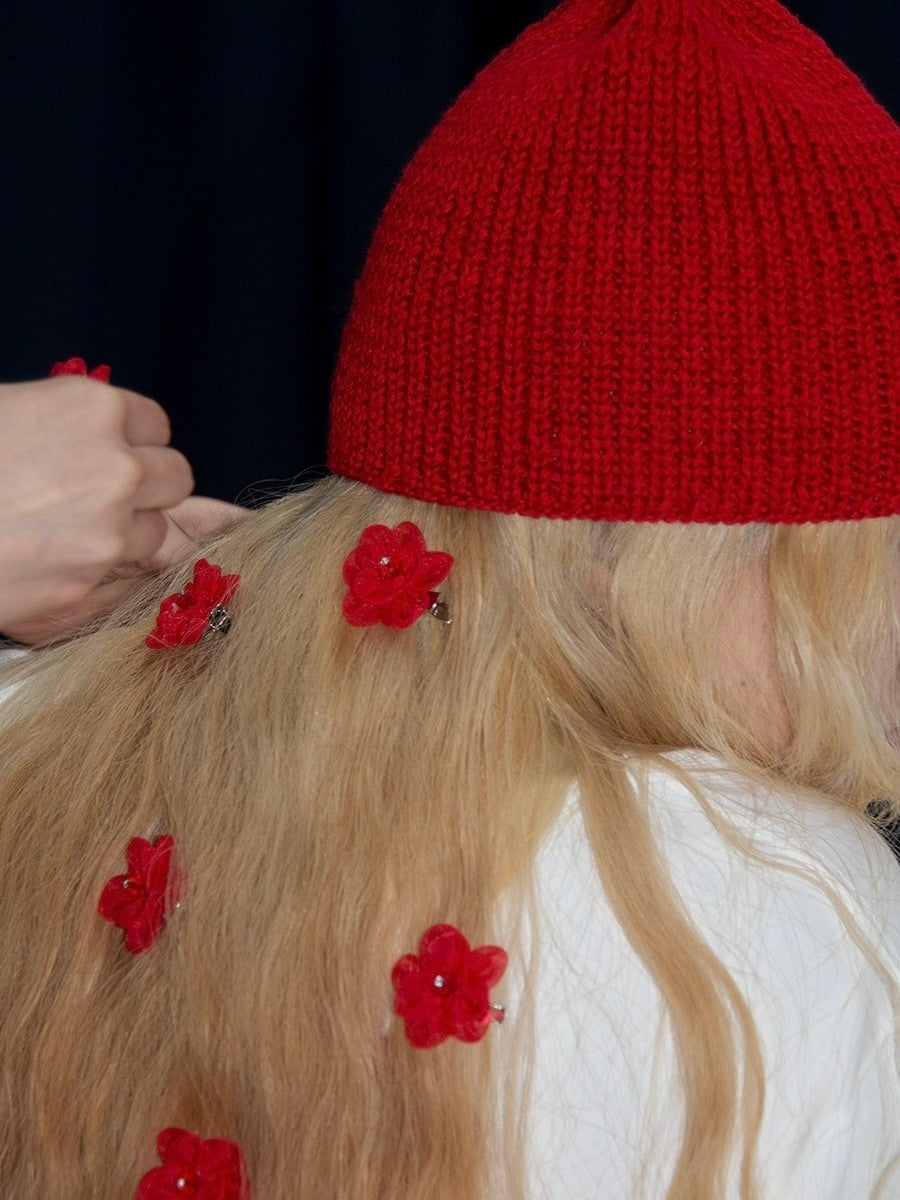【ESC STUDIO】rose beanie made by mom and aunt