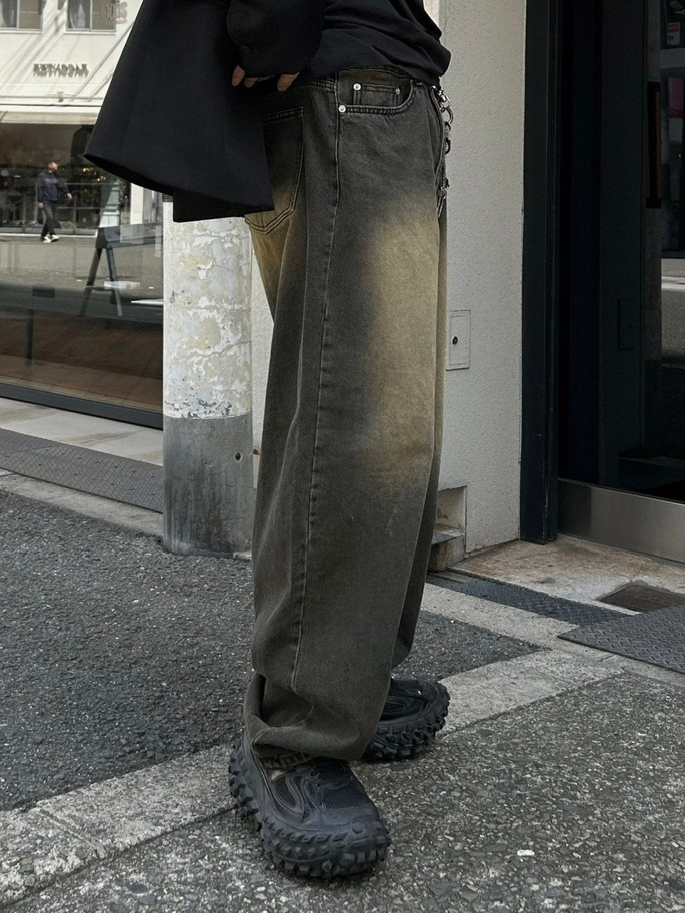 【Chikashitsu +】vintage wash semi wide denim pants 2 / 【チカシツプラス】ヴィンテージウォッシュセミワイドデニムパンツ