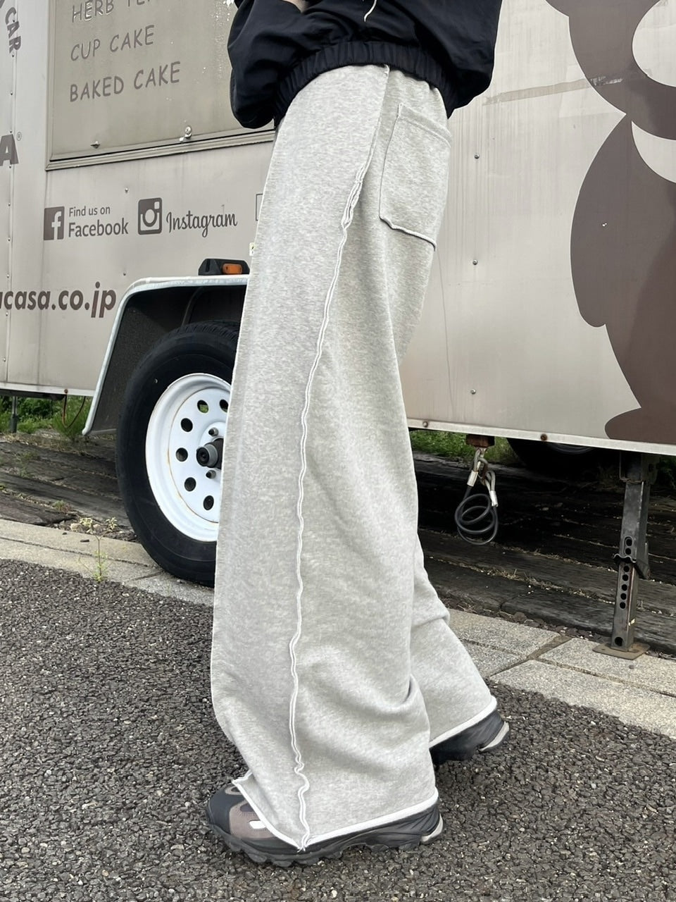 【youll】reverse wide sweat pants (2color)