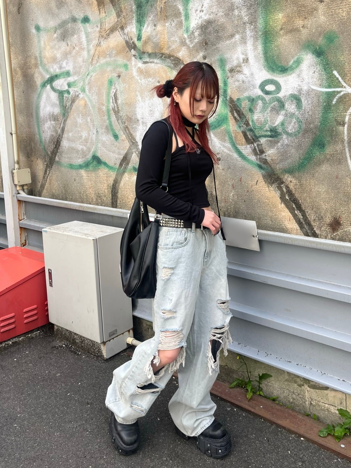 受注制【Bizarre Maiden】grunge crush denim pants (2color)