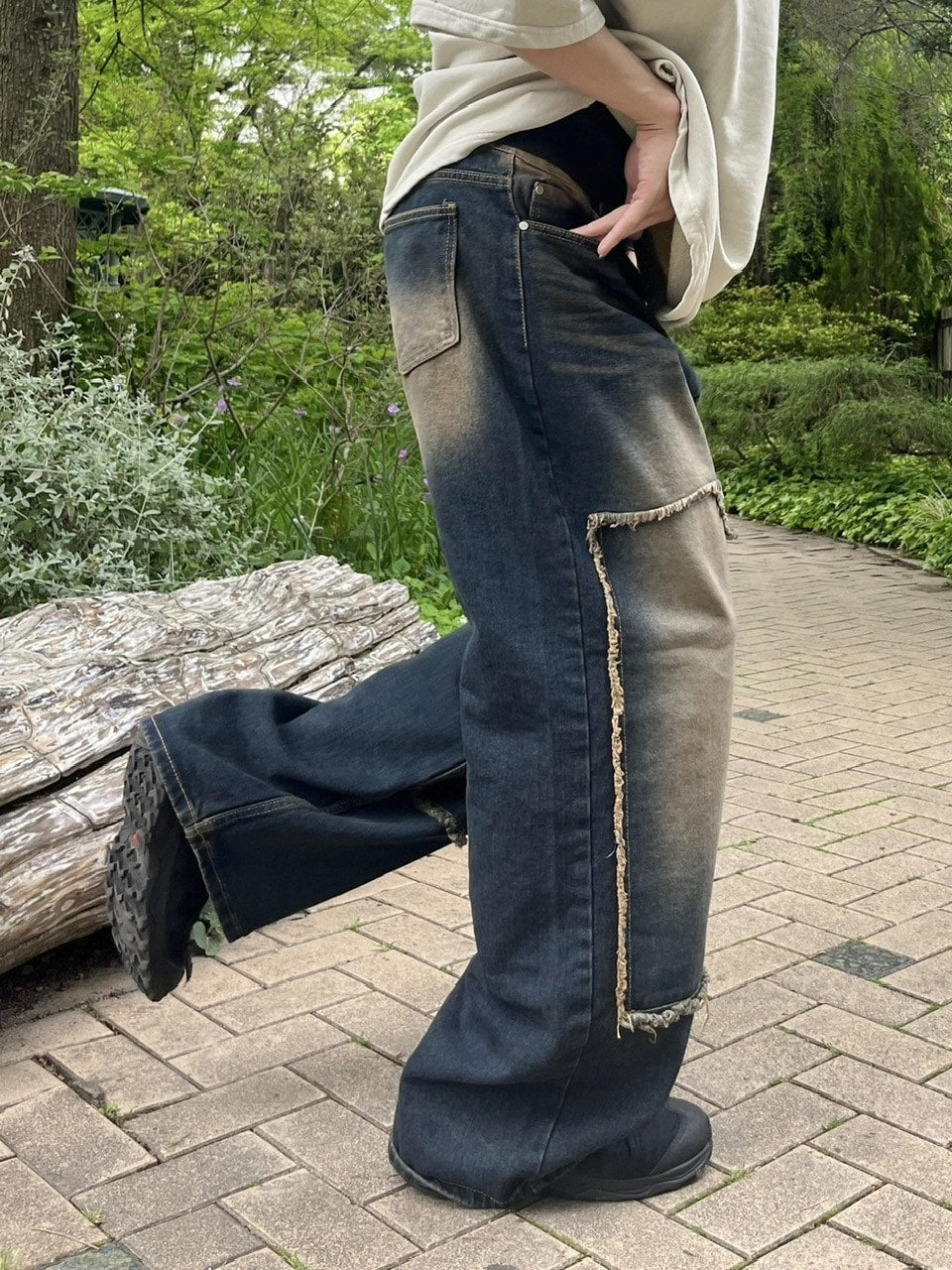 受注制【youll】vintage double knee denim pants