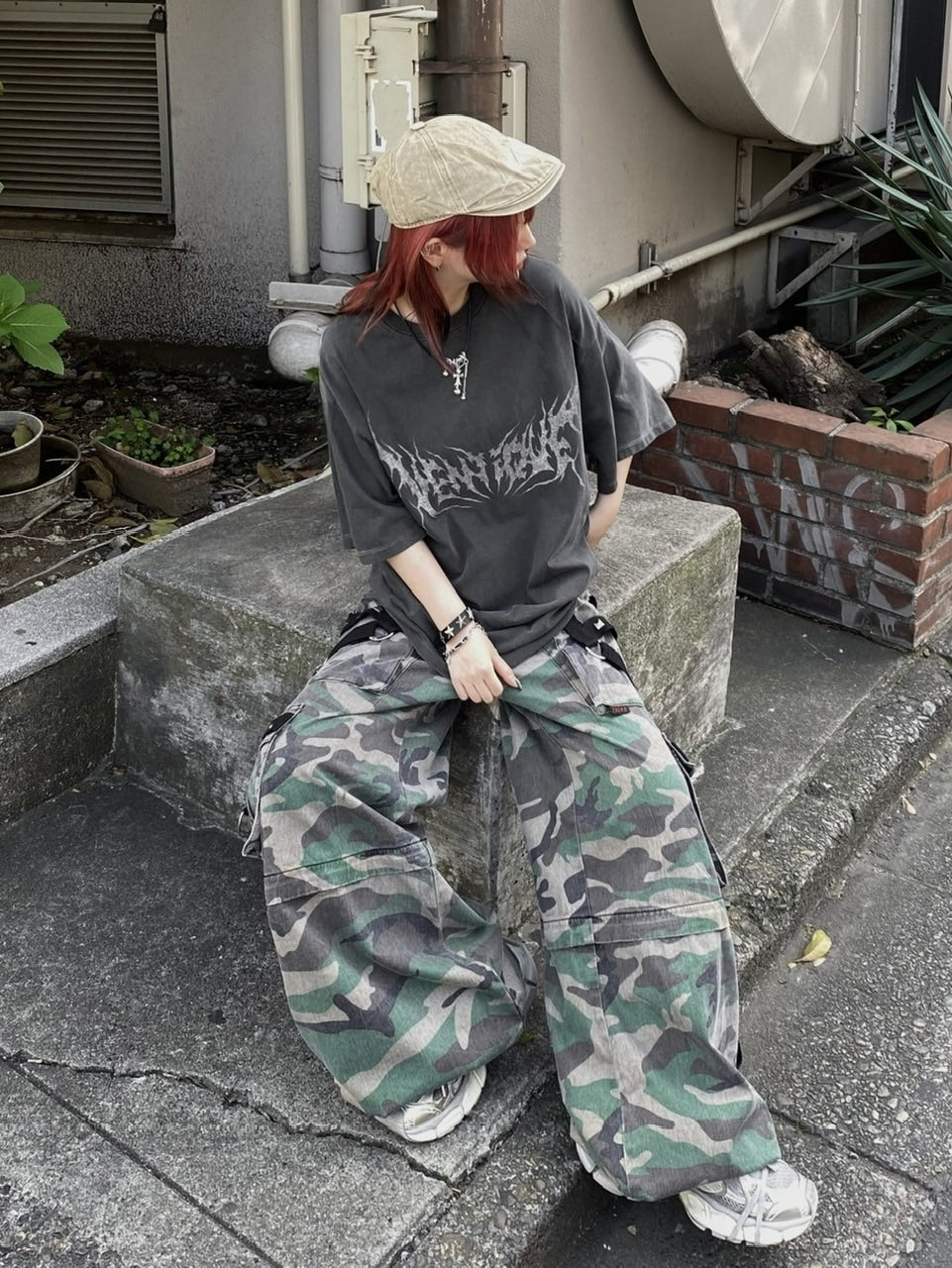 受注制【Never mind the XU】VENTIQUE tee (2color) / 【ネバーマインドザエックスユー】プリント半袖Tシャツ