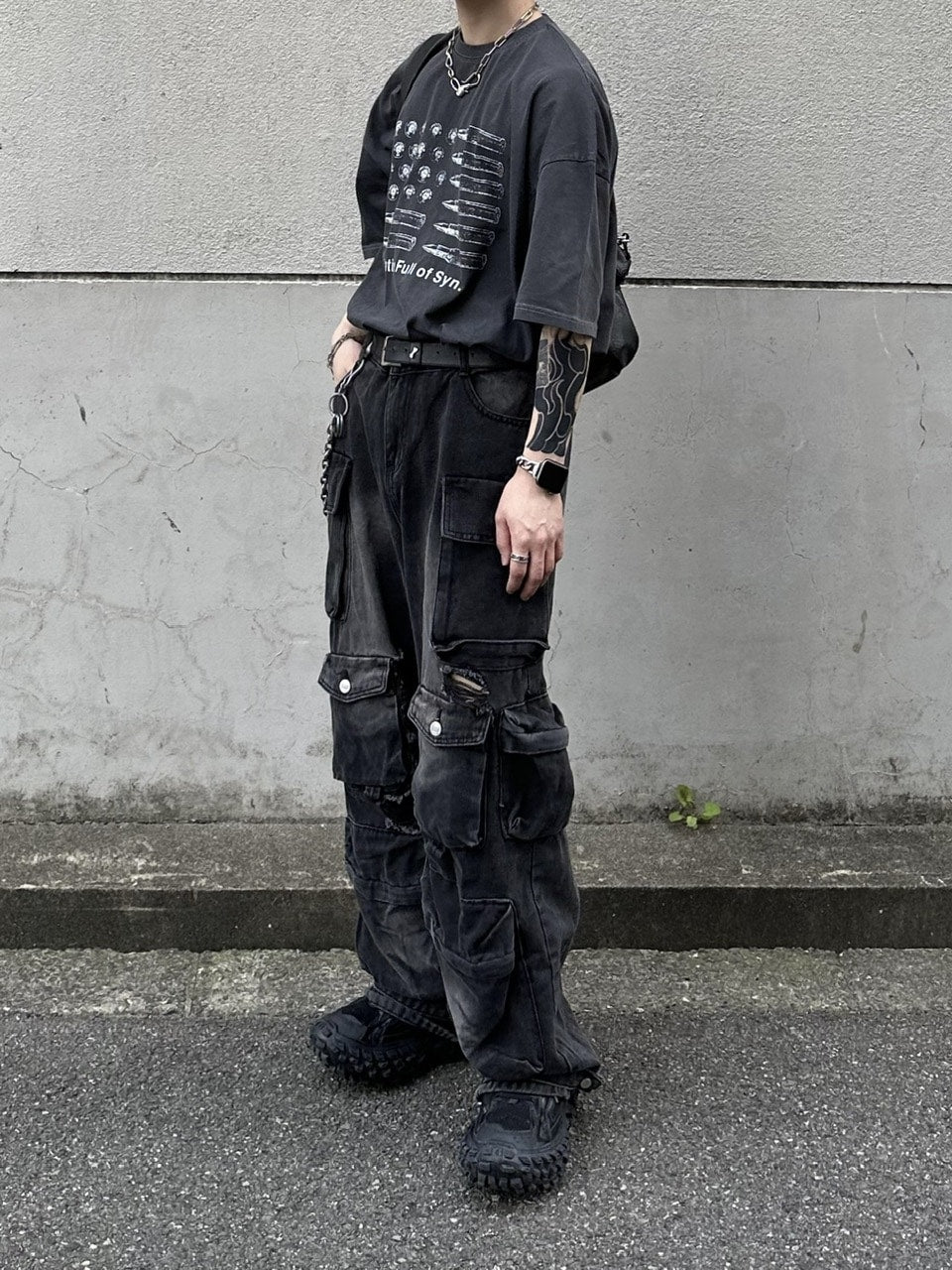 大阪店WEB限定【Chikashitsu +】pigment bullet t-shirt