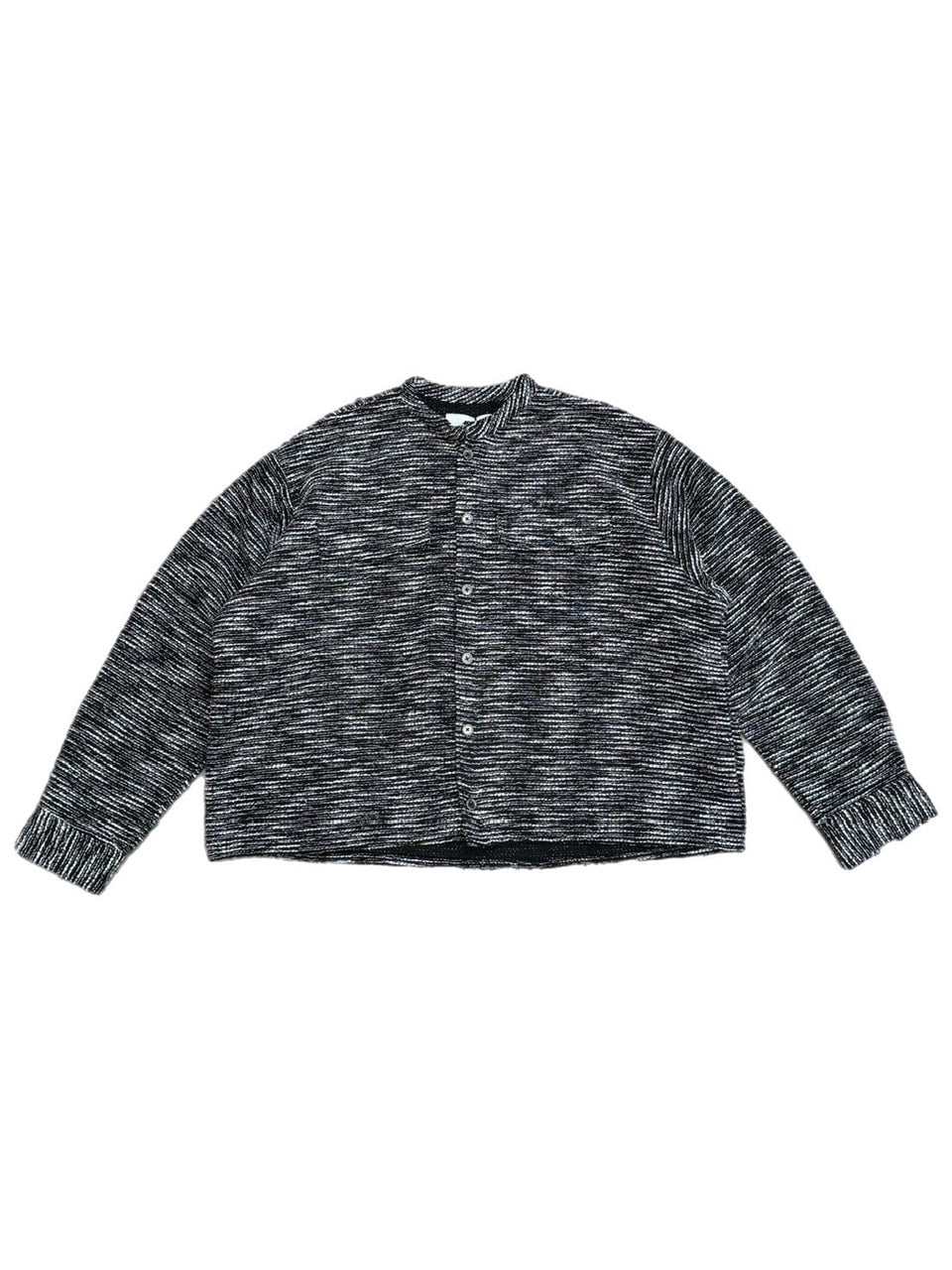 受注制【Chikashitsu +】no collar light tweed shirt (2color)
