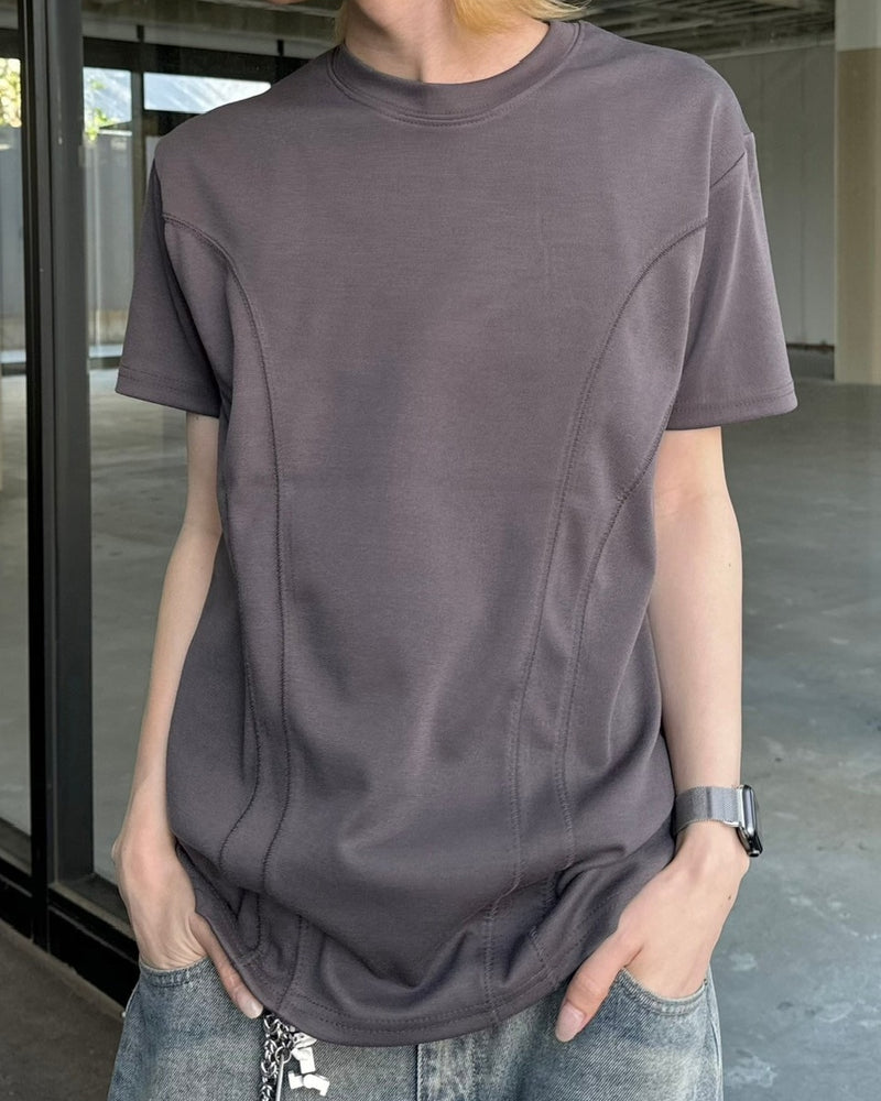 受注制【Chikashitsu +】compact stitch rib t-shirt (3color) / 【チカシツプラス】コンパクトステッチリブ半袖Tシャツ