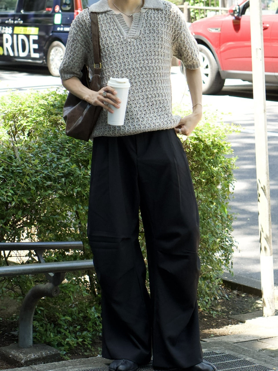 東京店WEB限定受注制【Chikashitsu +】skipper mesh knit polo (3color)