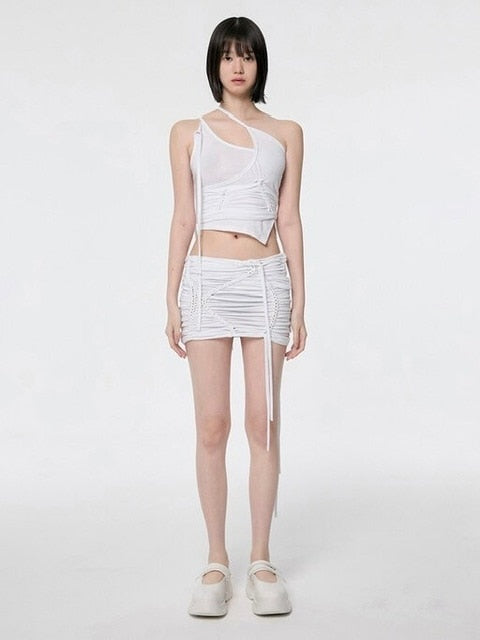 【FLAREUP】[SET] Handmade Twisted Layered Top