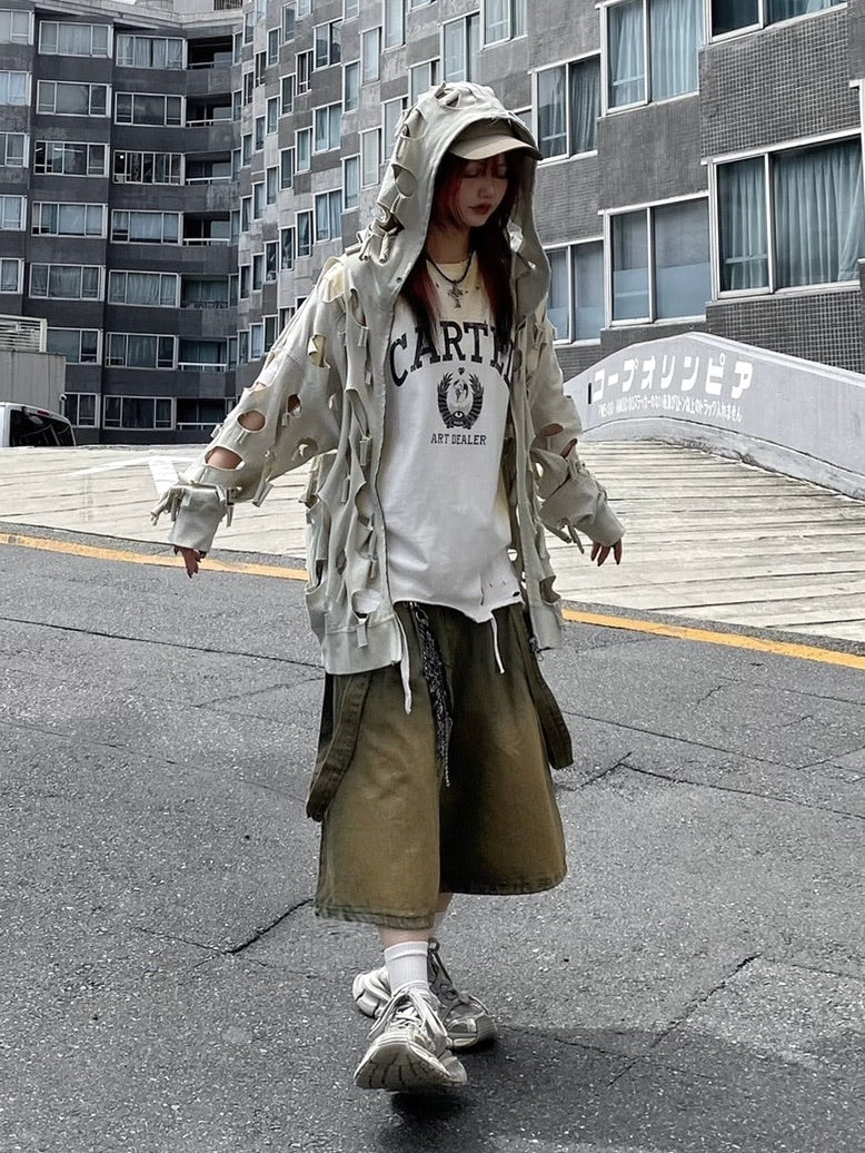 受注制【Never mind the XU】strap denim half pants (2color)