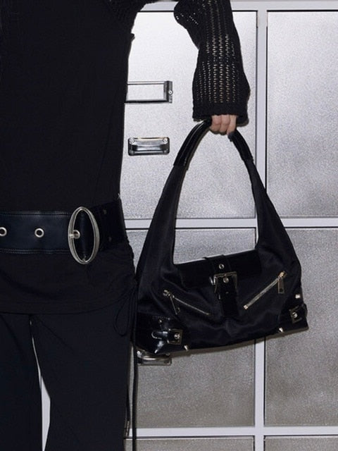 【NOT KNOWING】Small Moto Hobo Bag / 【ノットノーイング】スモールモトホボバッグ