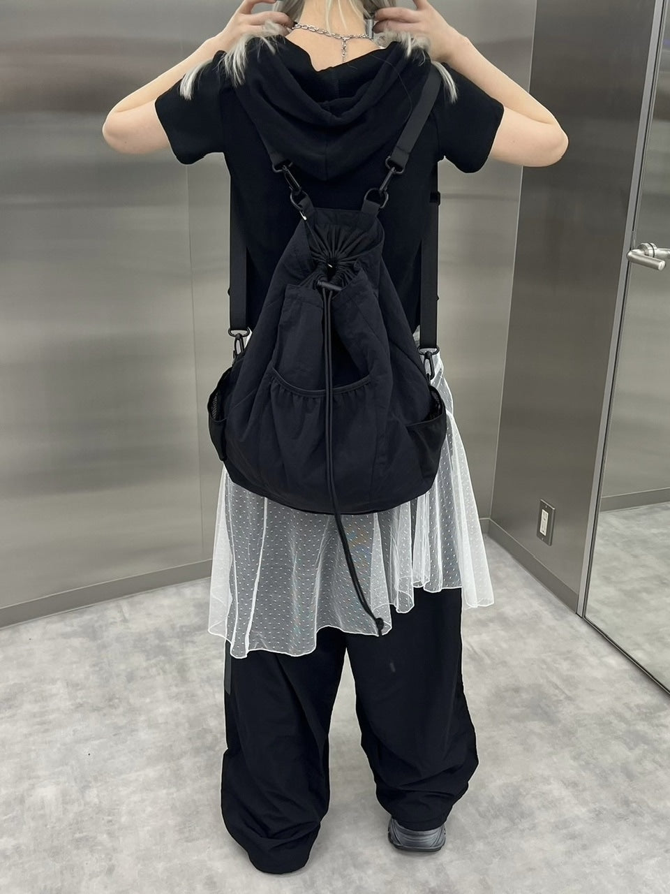 受注制【Never mind the XU】sheer layered skirt (2color)