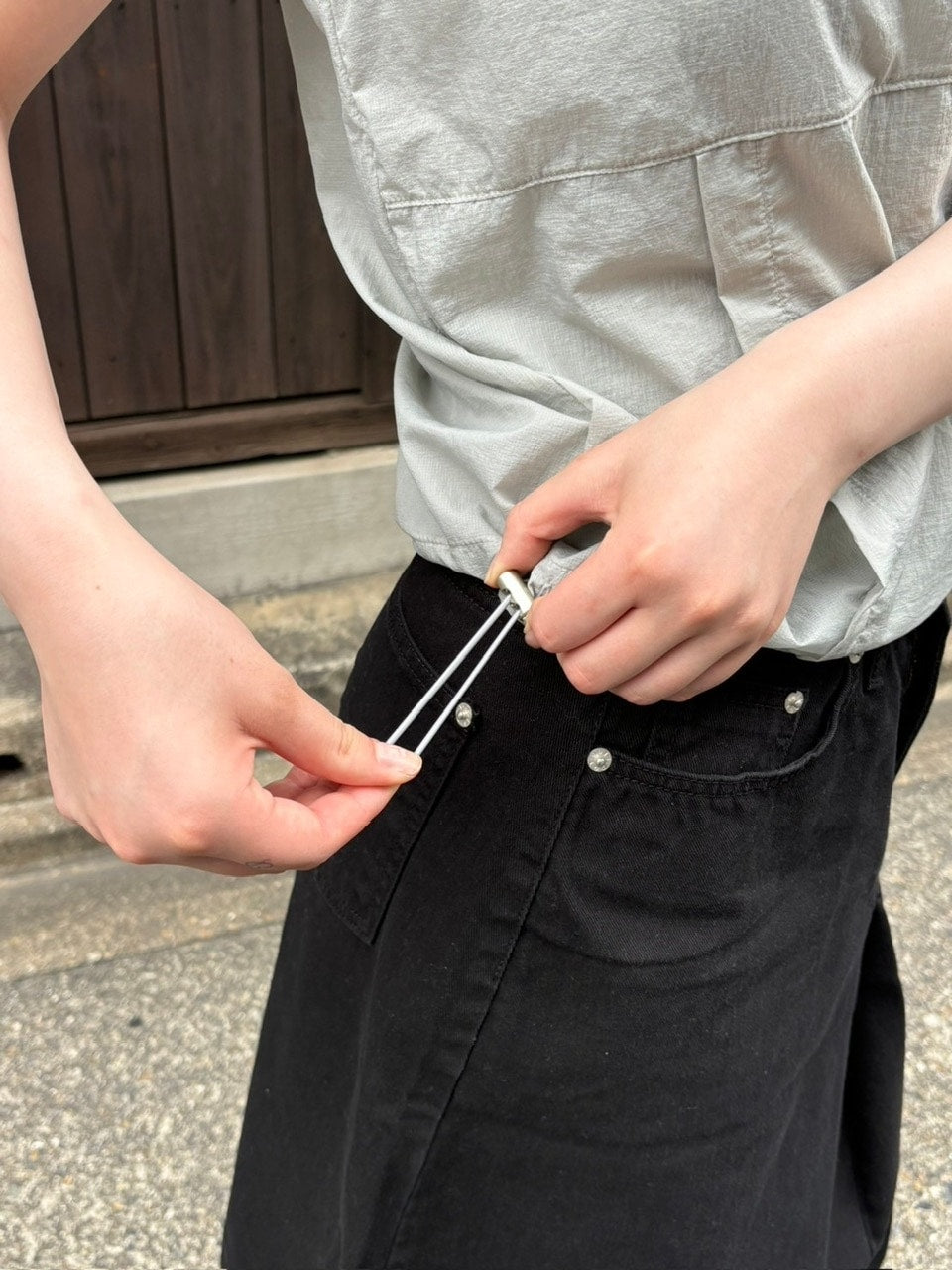 受注制【OaKS】nylon cropped vest (3color)