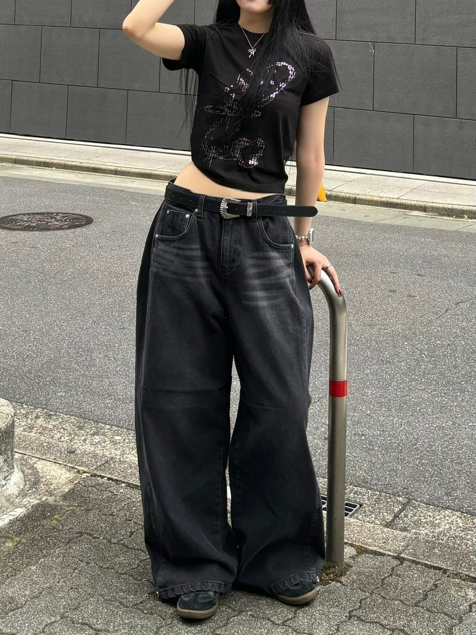 受注制【OaKS】twinkle cropped t-shirt (2color)