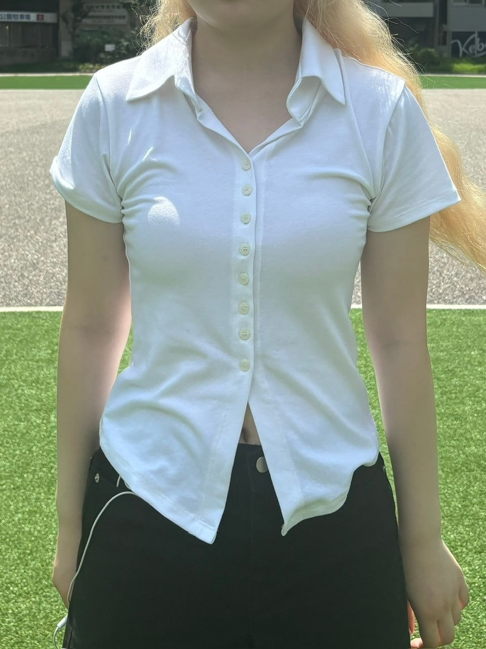 受注制【OaKS】slim collar short sleeve (4color)