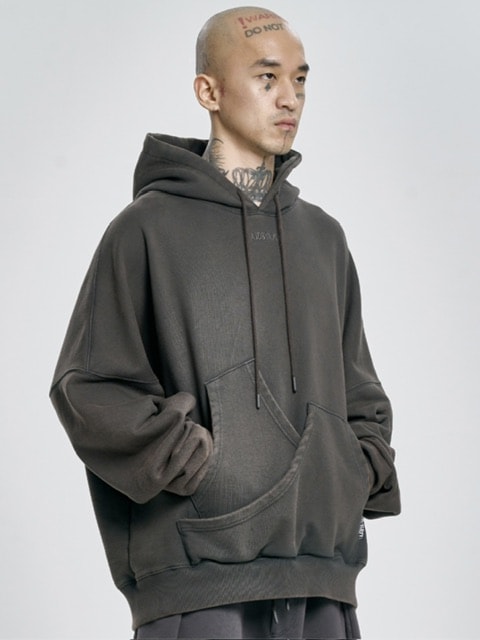 【AJOBYAJO】Curve Pocket Washed Hoodie