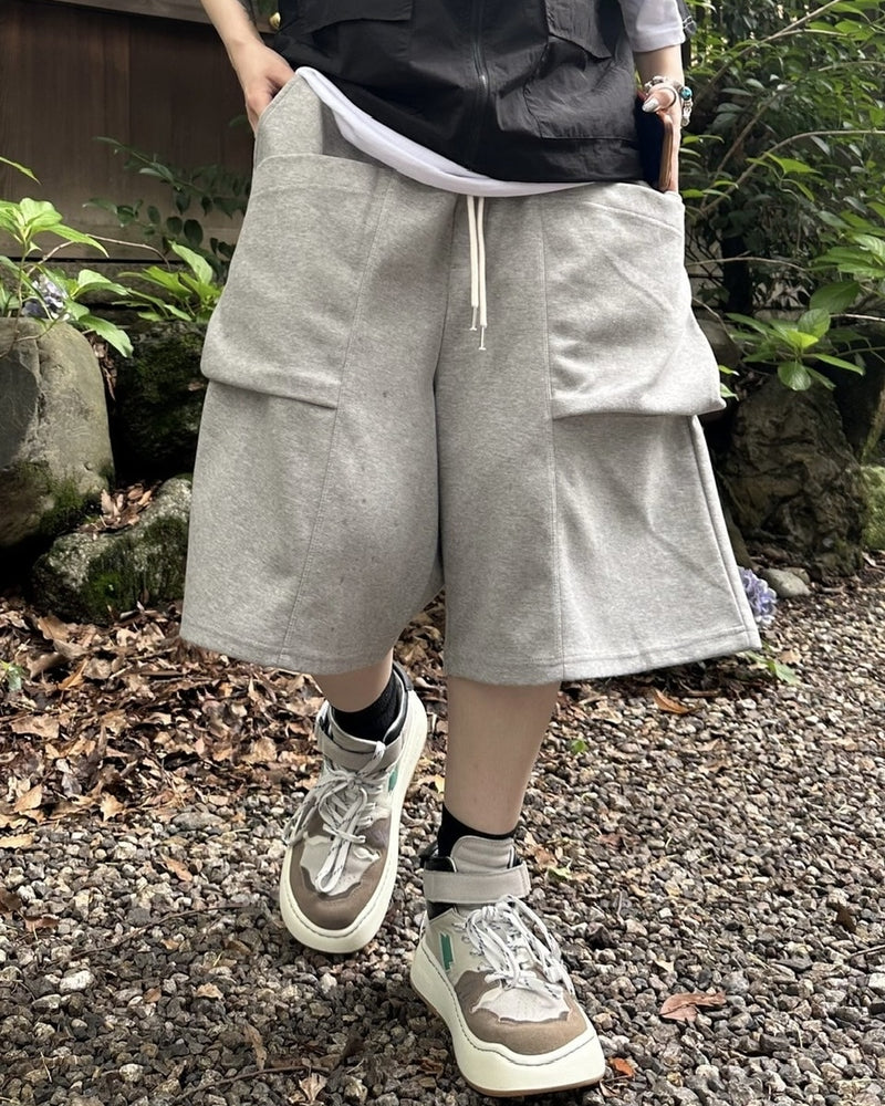 受注制【youll】double pocket sweat half pants (2color)