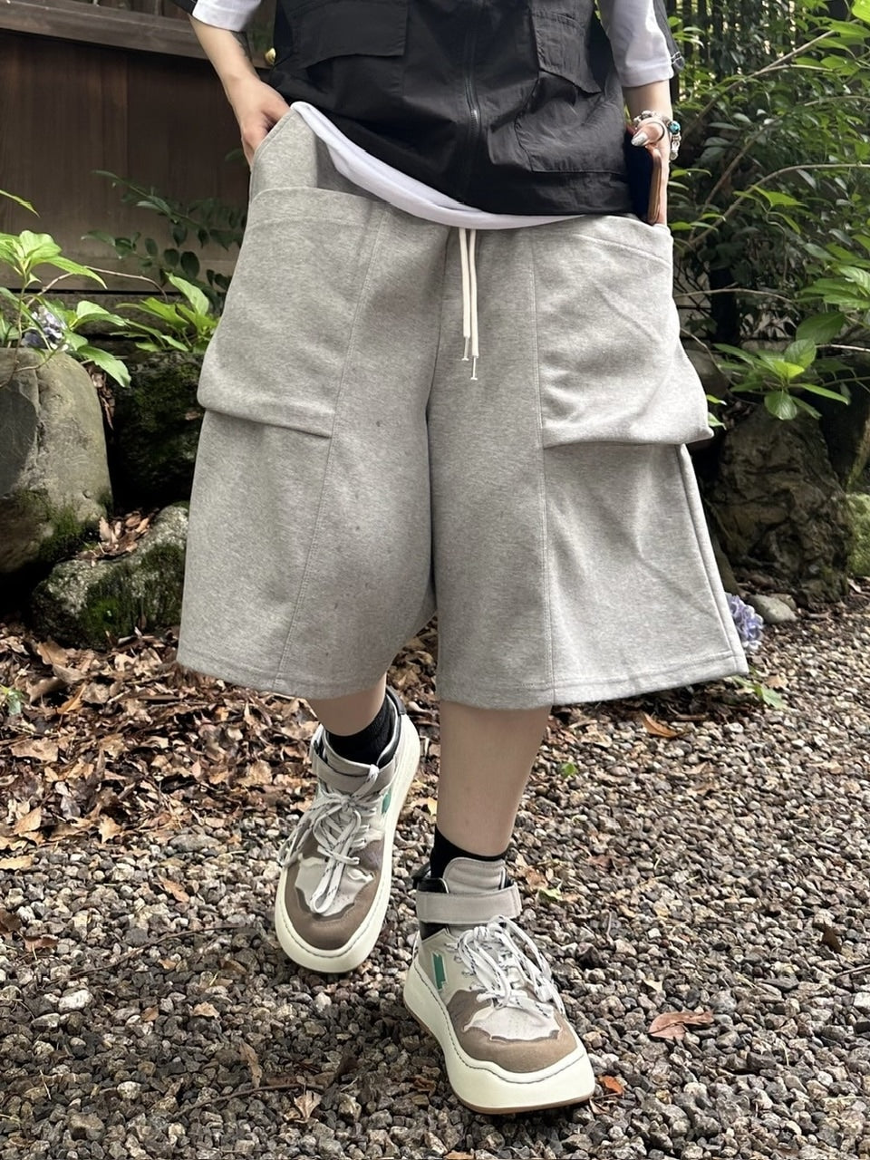 受注制【youll】double pocket sweat half pants (2color)