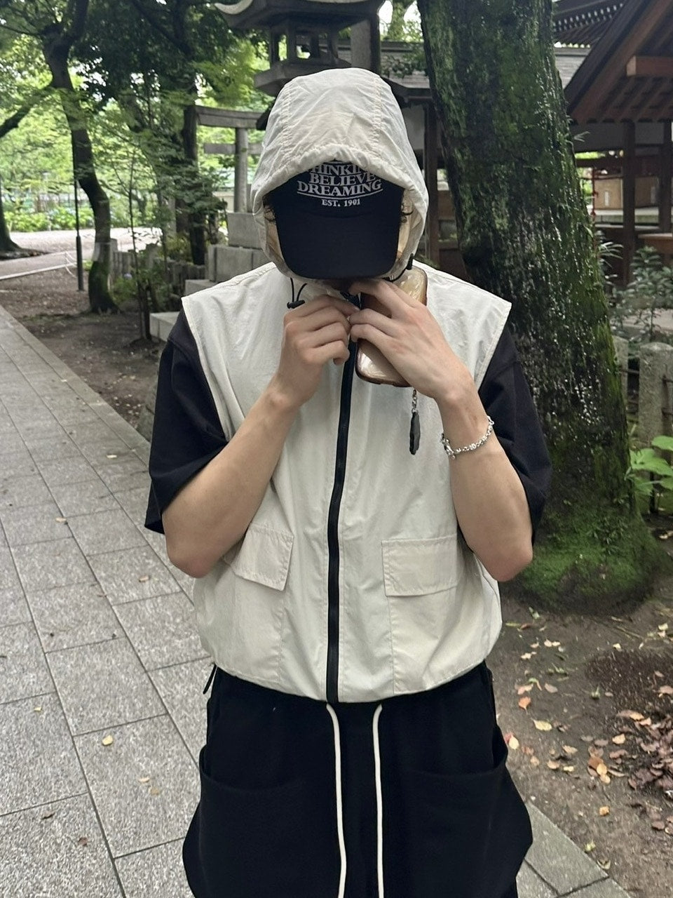 受注制【youll】nylon hooded vest (2color)